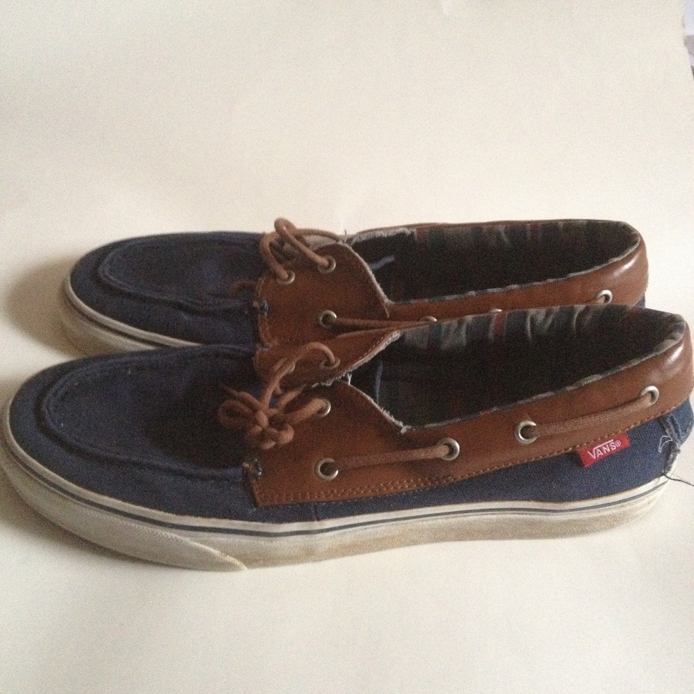 Men's denim & B Brown leather vans